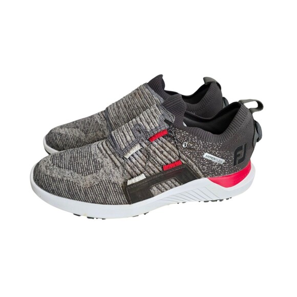Foot Joy HyperFlex Boa Golf Shoes Mens Size 10.5 Grey Red Soft Spike 51083